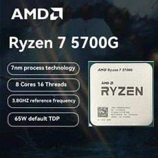 AMD Ryzen 7 5700G CPU R7 프로세서 3.8GHz 8 코어 16레드 65W 게이밍 PC, 한개옵션0 - 5700g