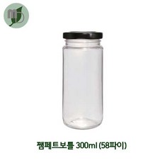 모든포장 양념통 쨈페트보틀 300ml 페트병 58파이, 플라스틱마개(백색), 96개