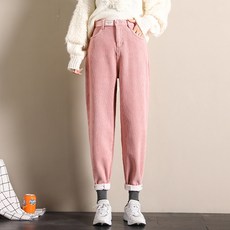 209번 네오프렌 여성 와이드 추동 코듀로이 자녀바지 하이퍼 기모 배기팬츠Z