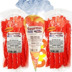 Watermelon Licorice Twist 2-1lb Bags (1) Juicy Jumbo Peach Rings Gummi Gummy 10OZ (NET WT 42 OZ) Gou, 1개