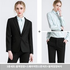 파넬리 여성기모블라우스 봄 여름 검은 양복 정장 여성 전문 공무원 바지 남색 정장 정장 기질 직장 면접 정장