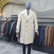 지오송지오 19FW 라이트베이지 오버핏 알파카 혼방 반더블 롱코트 ZUW21504