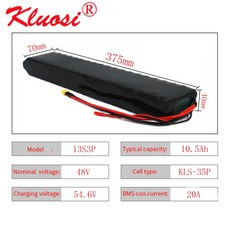KLUOSI 13S3P 48V 10.5Ah 11Ah 54.6V 충전식 리튬 배터리 팩 내장 20A BMS 250W 450W 750W 스쿠터 Ebike 모터|배터리 팩|, 1개, 단일, 단일