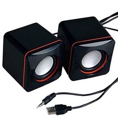 EastVita 휴대용 컴퓨터 스피커 USB 전동식 데스크톱 미니, black, 상세참조