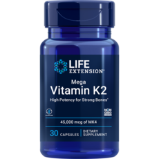 라이프익스텐션 메가 고용량 비타민 K2 45000mcg MK4 Mega Vitamin K2 30캡슐, 1개, 30정, 30정