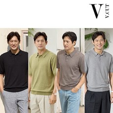 334684 브이컷 남성 썸머 린넨 카라니트 4종