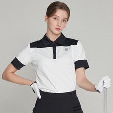 [세인트밀러] 컬러블럭 스포츠 여성 카라 반팔 티셔츠 SM24TPCOA4, 90, 1개