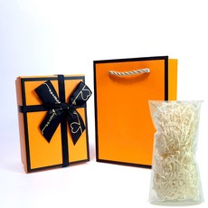 제로리빙 선물 포장 박스 + 쇼핑백, 1개, 주황