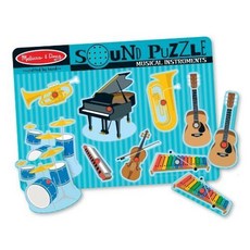 Melissa & Doug 악기 테마 사운드 퍼즐 & 스크래치 아트 미니패드 번들 (00732)
