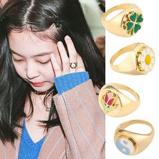 블랙 핑크 김 지 니 제니 반지 데이지 튤립 인 스 트 루 디자인 센 스 반지, 데이지 7 호