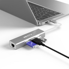NEXT-TC414LAN 노트북 C타입 to USB 3.0 허브 3포트 기가 랜카드