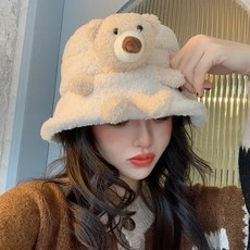 곰돌이 벙거지 여성 추동 귀요미 물통 모자
