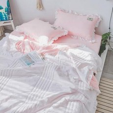 면 전면 워싱 가능한 면 여름 이불 4종 세트 여름 이불 1인용 여름 이불 3종 세트, 02 순옥색