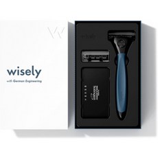현명하게 면도칼 정직한 가격 면도기 독일 제 프리미엄 면도날 면도기 본체 및 2 개 블레이드 세트 5, 1, 단일상품