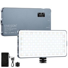 ENEGON 4000mAh 충전식 장착형 바이컬러 LED 비디오 라이트 전문 DSLR 카메라용 미니 패널 | 사진 조명 긴 배터리 수명 아이폰 소니 캐논 니콘 후지 파나소닉에