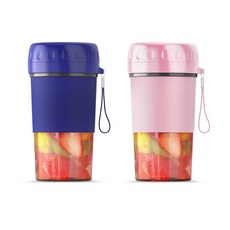 Norbei 휴대용 미니 블렌더 스몰 블렌더 핑크 블루 300ml, 분홍색의