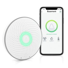 airthings 에어띵스 웨이브 플러스 라돈 및 공기 질 모니터 배터리 구동 습도 온도센서 2950모델, Wave Radon, 1개