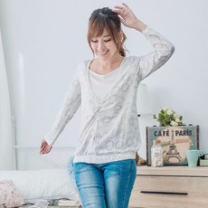 스마트큐어샵 땡땡이박스티 가을옷 산후 슬림핏 초여름 와이드 루즈핏 파렴치한 어머니 순면 코튼 수유복 스타일리쉬 얼간아줌마