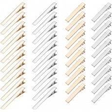 아크릴 레진 헤어클립 및 기타 헤어 액세서리 제작을 위한 DIY 헤어핀 주물 몰드 액세서리 골드 실버 덕빌 헤어클립 40Pcs 악