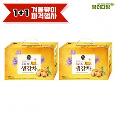 송원 도라지생강차 100스틱 원플러스원 선물용으로좋은 대용량 몸에좋은차 누구나좋아하는 따뜻한차 맛있는차 건강한차 가성비좋은, 1