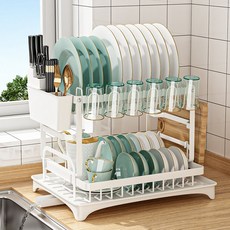 밀스턴 만능 컵 도마 거치대 식기건조대 2단, 1개, 화이트