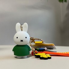 귀여운 미피 캐릭터 키링 열쇠고리, 1개, 그린