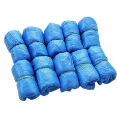 100PCS 방수 신발 커버 플라스틱 일회용 장화 오버 슈즈 레인 슈 커버 진흙 방지 블루, 단일옵션선택개
