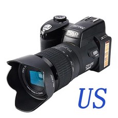HD 2023 폴로 D7100 디지털 카메라 33 백만 화소 자동 초점 전문 SLR 비디오 카메라 24X 광학 줌 세 렌즈 가방, 미국 플러그, 16G SD 카드, 3.US - 16G SD 