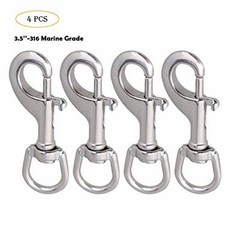 Uspacific 4PCS Stainless Steel Swivel Eye Snap Hook 316 Marin/100975