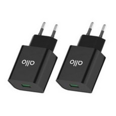 알로코리아 QC3.0 스마트폰 고속충전기 U0183-KV, 블랙, 2개