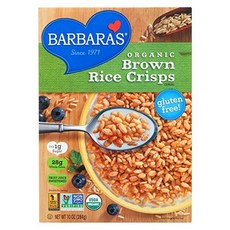 Barbara's Bakery Brown Rice Crisps Cereal 10 oz (Pack of 12) Barbara's Bakery 현미 크리스프 시리얼 10온스(12팩)1, 12개, 283g