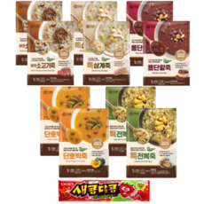 아워홈 버섯소고기죽270g 2개+특삼계죽270g 2개+통단팥죽270g 2개+단호박죽270g 2개+특전복죽270g 2개+새콤달콤 딸기맛 1개, 1box