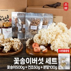 100%국내산 꽃송이버섯 3종세트, 생500g+건조500g+분말100g, 기본포장