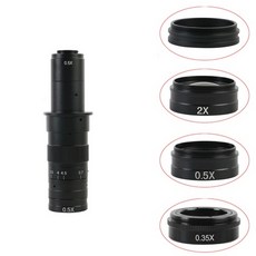 해외 10a 300x 180x 120x C-MOUNT 렌즈 산업 비디오 현미경 카메라 용 0.5x0.35x2x1x barlow 보조 대물 유, One Color_2X 1X, One Color_2X 1X, 상세 설명 참조9