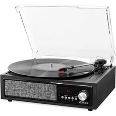 스피커와 3단 턴테이블이 내장된 Victrola 3in1 블루투스 레코드 플레이어 블랙VTA67, Black_Record Player