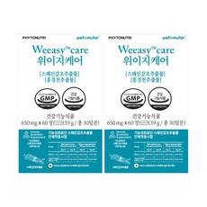 파이토뉴트리 위이지케어 위포뮬라 위이지CARE 스페인감초 홍경천 추출물 원료, 60정, 2개