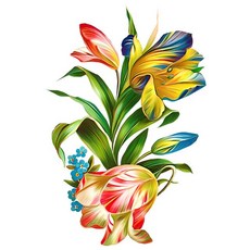 세 개의 라텔 QCF47 섬세한 꽃다발 아름다운 꽃 스티커 벽 거실 화장실 자동차 자전거용 데칼, 01 QCF47-1_01 15cm(5.9 inch)