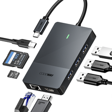 코드웨이 USB C타입 노트북 멀티허브, 8포트, 1개 8포트, 1개