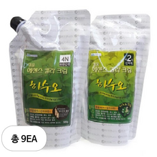 투에이산업 명품 에센스 칼라 크림 염색제 1제 500ml + 2제 500ml, 4N 진한갈색, 9세트