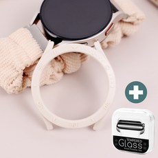 오르몽트 (커버+강화유리) 갤럭시워치6 40mm 44mm PC 다이얼커버 하프 보호커버 보호케이스 초경량, 아이보리(+강화유리) 아이보리(+강화유리)