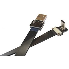 [해외직구]Permanent Long Black FFC USB C FPV Flat Slim Thin Ribbon FPC Cable USB Type-C 90 Degree t, 상세 설명 참조0, 1개