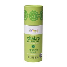 Aura Cacia 오가닉 차크라 밸런싱 아로마테라피 롤-온 오프닝 하트 제라늄 & 레몬, 9.2ml, 1개