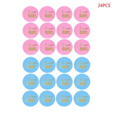 24pcs 성별 공개 스티커 팀 소년 소녀 레이블 파티 초대장 투표 게임 베이비 샤워를위한 창조적 장식