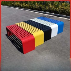 컬러 파크 의자 철제 야외 벤치 실내 야외 벤치 스테인리스 의자 광장 카페 야외 의자, 200x40x45 노랑