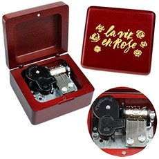 la Vie en Rose Music Box Vintage Wood Carved Mechanism Musical B (La Vie En Rose-wine Red Wood Box), 본상품
