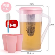 비닐 플라스틱 춥다 오버사이즈 용량 내열 가정용 얼음물 찻주전자 화이트 열다 물컵커버 룩, 밴드 필터링 잎차 거름망 -노르딕 핑