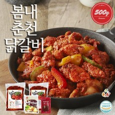 봄내푸드 봄내춘천닭갈비 500g x 2팩 +소스1+우동1, 2개