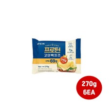 빙그레 프로틴 고단백치즈 270g(15매) 6개입/단백질치즈/냉장무료배송, 270g, 6개