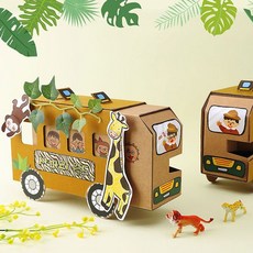 [아트랄라]사파리버스만들기(1개)교통수단교통기관동물원종이, 단품