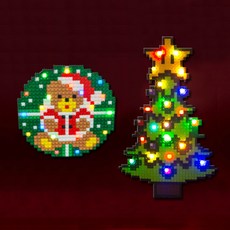LED 디폼 블럭 크리스마스 트리 리스 만들기 블록 2종 패키지, 트리+리스 2종세트